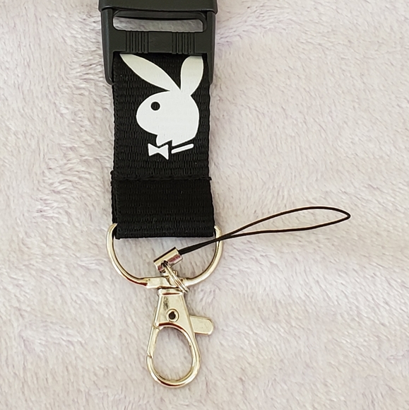 PLAYBOY black buckle keychain holder lanyard - Picture 3 of 4
